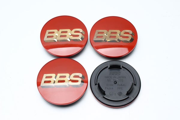Keskimerkki, BBS 3D 70,6mm, puna/kulta 4kpl sarja